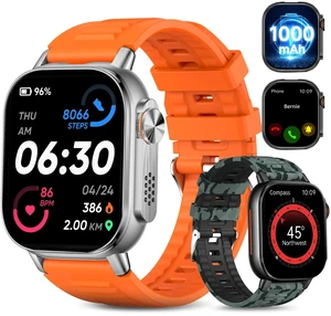 Smart Watch for Men Women (Answer/Make Call) - 2.01" Activity Tracker Heart Rate/Sleep/SpO2 Monitor/IP68 Waterproof /110+ Sport Modes/100 Days Extra-Long Battery Life for Android/iOS - 2 Straps Smart Watch for Men Women (Answer/Make Call) - 2.01" Activity Tracker Heart Rate/Sleep/SpO2 Monitor/IP68 Waterproof /110+ Sport Modes/100 Days Extra-Long Battery Life for Android/iOS - 2 Straps