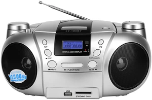 Portable CD/DVD Player Boombox, Battery Operated (EU AC Plug Not Functional), AM/FM Radio, Backlit LCD Display,Headphone Jack, Compatible with CD-R/CD-RW/MP3 (Silver) Portable CD/DVD Player Boombox, Battery Operated (EU AC Plug Not Functional), AM/FM Radio, Backlit LCD Display,Headphone Jack, Compatible with CD-R/CD-RW/MP3 (Silver)