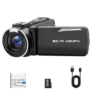 Camcorder Video Camera 2.7K 48MP, Vlogging Camera for YouTube Beginners LED Fill Light, 18X Digital Zoom, 3.0" 270° Flip Screen, Webcam Mode, Anti-Shake, 32GB SD Card, Lightweight, Teen Gifts Camcorder Video Camera 2.7K 48MP, Vlogging Camera for YouTube Beginners LED Fill Light, 18X Digital Zoom, 3.0" 270° Flip Screen, Webcam Mode, Anti-Shake, 32GB SD Card, Lightweight, Teen Gifts