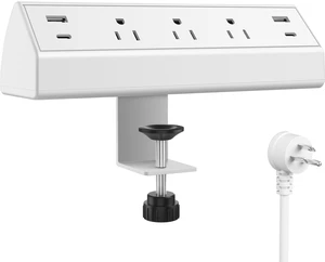 Desk Clamp Power Strip,40W Fast Charging Station,Desktop Mount Surge Protector,2 PD 20W USB C Ports,3 Outlets for Home,Office,Fit 1.9" Tabletop Edge (White, 3 Outlets & 4 USB Ports & 25 FT Cable) Desk Clamp Power Strip,40W Fast Charging Station,Desktop Mount Surge Protector,2 PD 20W USB C Ports,3 Outlets for Home,Office,Fit 1.9" Tabletop Edge (White, 3 Outlets & 4 USB Ports & 25 FT Cable)