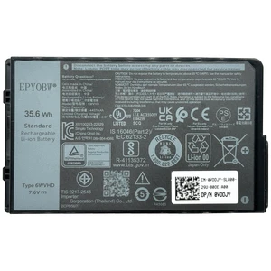 6WVHD Laptop Battery 35.6Wh 4457mAh 4-Cell 7.6V FNW8F 0VDDJY VDDJY Compatible with DELL Latitude 7230 Rugged Extreme Tablet / T06H T06H001 Series 0JM6CX JM6CX 451-BDDY 6WVHD Laptop Battery 35.6Wh 4457mAh 4-Cell 7.6V FNW8F 0VDDJY VDDJY Compatible with DELL Latitude 7230 Rugged Extreme Tablet / T06H T06H001 Series 0JM6CX JM6CX 451-BDDY