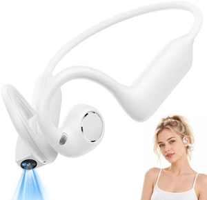 E12 Bone Conduction Headphones with Camera, Open-Ear, Comfort Fit, HiFi Stereo Sound, Hands-Free POV Camera, Supporting AI Translation & Smart Conversation, Suitable for Fitness and Travel (White) E12 Bone Conduction Headphones with Camera, Open-Ear, Comfort Fit, HiFi Stereo Sound, Hands-Free POV Camera, Supporting AI Translation & Smart Conversation, Suitable for Fitness and Travel (White)