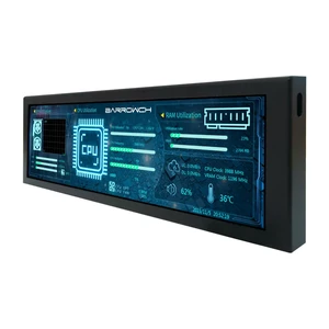 8.8'' PC Case Screen 1920x480 IPS Monitor with Theme Editor,Black As Computer Sensor Panel Temperature CPU GPU RAM Data Monitoring Secondary Display 8.8'' PC Case Screen 1920x480 IPS Monitor with Theme Editor,Black As Computer Sensor Panel Temperature CPU GPU RAM Data Monitoring Secondary Display
