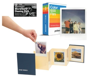 Polaroid Color Film for Polaroid 600 and Polaroid Now, Lab, and OneStep Cameras - Double Pack - with Instant Memories Album and Microfiber Cloth Polaroid Color Film for Polaroid 600 and Polaroid Now, Lab, and OneStep Cameras - Double Pack - with Instant Memories Album and Microfiber Cloth