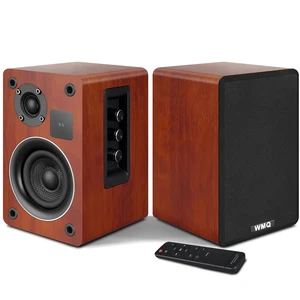 Powered Bluetooth 5.3 Bookshelf SpeakersBrown 30W, 3.5 Inch Woofer, Bluetooth 5.3/AUX/RCA Inputs, LED Display & Remote Control, TV/Turntable/Record Player/Computer/PC Powered Bluetooth 5.3 Bookshelf SpeakersBrown 30W, 3.5 Inch Woofer, Bluetooth 5.3/AUX/RCA Inputs, LED Display & Remote Control, TV/Turntable/Record Player/Computer/PC