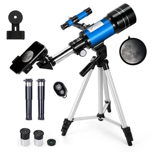 Telescope for Kids & Adults, 70mm Aperture 300mm Telescopes for Astronomy Beginners, 15X-150X Magnification Portable Refractor Telescope with Adjustable Tripod, Phone Adapter Telescope for Kids & Adults, 70mm Aperture 300mm Telescopes for Astronomy Beginners, 15X-150X Magnification Portable Refractor Telescope with Adjustable Tripod, Phone Adapter