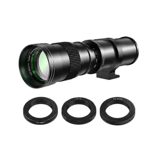 420-800mm Super Telephoto Manual Lens F/8.3-16 No Auto Focus, Includes 3 T-Mount Adapters, Tripod Required, Manual (M) Mode, Full-Frame & APS-C 420-800mm Super Telephoto Manual Lens F/8.3-16 No Auto Focus, Includes 3 T-Mount Adapters, Tripod Required, Manual (M) Mode, Full-Frame & APS-C