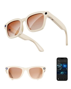 AI Smart Glasses with Camera and Realtime Translation (White+ Colror lens) with HD Camera for Video Photo, Bluetooth and Wifi Transfer, with Microphone for Talk, Light Weight Small Size for Women AI Smart Glasses with Camera and Realtime Translation (White+ Colror lens) with HD Camera for Video Photo, Bluetooth and Wifi Transfer, with Microphone for Talk, Light Weight Small Size for Women