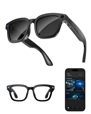 AI Smart Glasses with Camera and Realtime Translation (Black+Dartk lens) with HD Camera for Video Photo, Bluetooth and Wifi Transfer, with Microphone for Talk, Light Weight AI Smart Glasses with Camera and Realtime Translation (Black+Dartk lens) with HD Camera for Video Photo, Bluetooth and Wifi Transfer, with Microphone for Talk, Light Weight