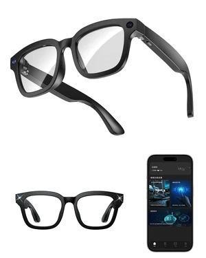 AI Smart Glasses with Camera and Realtime Translation (Black +Clear lens) with HD Camera for Video Photo, Bluetooth and Wifi Transfer, with Microphone for Talk, Light Weight AI Smart Glasses with Camera and Realtime Translation (Black +Clear lens) with HD Camera for Video Photo, Bluetooth and Wifi Transfer, with Microphone for Talk, Light Weight