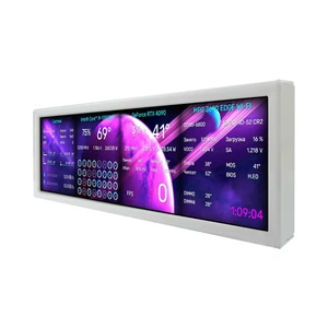 8.8'' 1920x480 PC Case Screen Monitor Secondary Display,White for DIY Computer GPU CPU RAM Temperature Data Monitoring Sensor Panel 8.8'' 1920x480 PC Case Screen Monitor Secondary Display,White for DIY Computer GPU CPU RAM Temperature Data Monitoring Sensor Panel