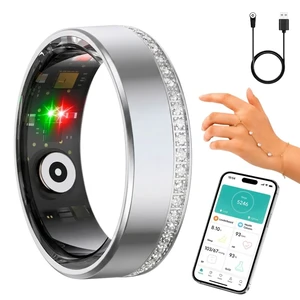 Smart Ring for Women Men - Heart Rate Sleep Tracker, 5ATM Water Resistant, Gesture Control, Up to 6-Day Battery, Bluetooth 5.2, Silver, Size 8 Smart Ring for Women Men - Heart Rate Sleep Tracker, 5ATM Water Resistant, Gesture Control, Up to 6-Day Battery, Bluetooth 5.2, Silver, Size 8