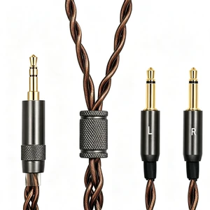 HiFi Headphone Cable, Dual 3.5mm to 3.5mm Stereo Cable, 5N OCC Single Crystal Copper & High Purity Copper Upgrade Cable, 1.5m Headphone Extension Cord for Audiophiles & Music Lovers3.5mm Plug HiFi Headphone Cable, Dual 3.5mm to 3.5mm Stereo Cable, 5N OCC Single Crystal Copper & High Purity Copper Upgrade Cable, 1.5m Headphone Extension Cord for Audiophiles & Music Lovers3.5mm Plug