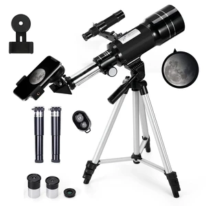 Telescope for Kids & Adults, 70mm Aperture 300mm Telescopes for Astronomy Beginners, 15X-150X Magnification Portable Refractor Telescope with Adjustable Tripod, Phone Adapter Telescope for Kids & Adults, 70mm Aperture 300mm Telescopes for Astronomy Beginners, 15X-150X Magnification Portable Refractor Telescope with Adjustable Tripod, Phone Adapter