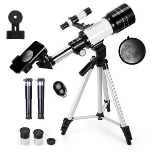 Telescope for Kids & Adults, 70mm Aperture 300mm Telescopes for Astronomy Beginners, 15X-150X Magnification Portable Refractor Telescope with Adjustable Tripod, Phone Adapter Telescope for Kids & Adults, 70mm Aperture 300mm Telescopes for Astronomy Beginners, 15X-150X Magnification Portable Refractor Telescope with Adjustable Tripod, Phone Adapter