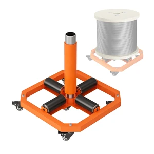 Heavy Duty Mobile Cable Reel Turntable & Wire Spinner, 1000 lbs Capacity Industrial Cable Caddy, 20"x20"x16" Steel Wire Spool Rack & Holder Heavy Duty Mobile Cable Reel Turntable & Wire Spinner, 1000 lbs Capacity Industrial Cable Caddy, 20"x20"x16" Steel Wire Spool Rack & Holder