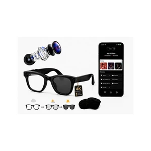 AI Smart Glasses with Camera, 4K Video & Audio Recording, AI Voice Assistant, Real time Translation of 186+National Languages, Music Control via Bluetooth, Compatible with iOS Android App AI Smart Glasses with Camera, 4K Video & Audio Recording, AI Voice Assistant, Real time Translation of 186+National Languages, Music Control via Bluetooth, Compatible with iOS Android App