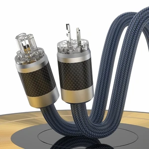 HiFi Audiophile Amplifier Power Cord, 125V/15A 10AWG Hi End Audio AC Power Cable Carbon Fibre Black Rhodium Plated US Plug IEC320 C13 Connector(2M / 6.6FT) HiFi Audiophile Amplifier Power Cord, 125V/15A 10AWG Hi End Audio AC Power Cable Carbon Fibre Black Rhodium Plated US Plug IEC320 C13 Connector(2M / 6.6FT)