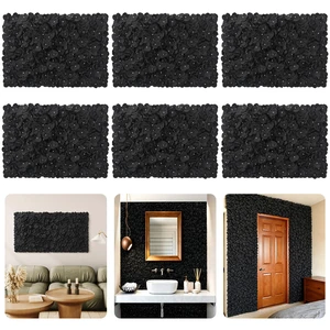 6PCS Black Flower Backdrop Halloween Artificial Flower Wall Panels 24"×16" 3D Silk Hydrangea Flowers Floral Wall Backdrop Wedding Flower Panels for Gothic Party Photography Bridal Shower Birthday Even 6PCS Black Flower Backdrop Halloween Artificial Flower Wall Panels 24"×16" 3D Silk Hydrangea Flowers Floral Wall Backdrop Wedding Flower Panels for Gothic Party Photography Bridal Shower Birthday Even