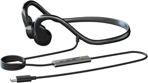 Wired Bone Conduction Headphones with Type-C,Open Ear Sports Earphones,IPX4 Sweatproof Earphones with Mic for Cycling and Workouts Wired Bone Conduction Headphones with Type-C,Open Ear Sports Earphones,IPX4 Sweatproof Earphones with Mic for Cycling and Workouts
