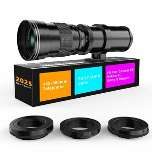 420-800mm f/8.3 Manual Zoom Lens, Moon/Wildlife Manual Focus only, 3 T-mount Adapter, f/8.316, Bright Daylight + Sturdy Tripod Required, No AF/IS/Electronics 420-800mm f/8.3 Manual Zoom Lens, Moon/Wildlife Manual Focus only, 3 T-mount Adapter, f/8.316, Bright Daylight + Sturdy Tripod Required, No AF/IS/Electronics