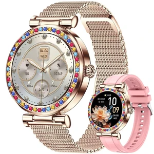 Smart Watch for Women(Answer/Make Calls), 5ATM Waterproof Fitness Watch Fitness Watch with Heart Rate/SpO2/Blood Pressure, Bluetooth Smartwatch for Android iPhone, with 2 Watch Bands (Gold) Smart Watch for Women(Answer/Make Calls), 5ATM Waterproof Fitness Watch Fitness Watch with Heart Rate/SpO2/Blood Pressure, Bluetooth Smartwatch for Android iPhone, with 2 Watch Bands (Gold)