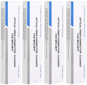 4-Pack Fiber Optic Cleaner Tool for MPO/MTP Connector - Cleaning Pen Over 500 Cleans for Fiber Endface & Optical Connector (White) 4-Pack Fiber Optic Cleaner Tool for MPO/MTP Connector - Cleaning Pen Over 500 Cleans for Fiber Endface & Optical Connector (White)