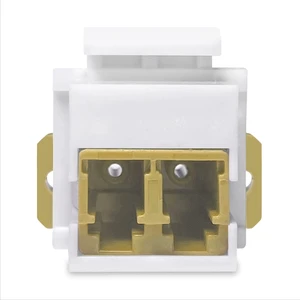 LC to LC Duplex Keystone Fiber Optic Coupler Insert for Wall Plates, Patch Panels, Surface Mount Boxes. (White LC OM1) (Pack of 24) LC to LC Duplex Keystone Fiber Optic Coupler Insert for Wall Plates, Patch Panels, Surface Mount Boxes. (White LC OM1) (Pack of 24)