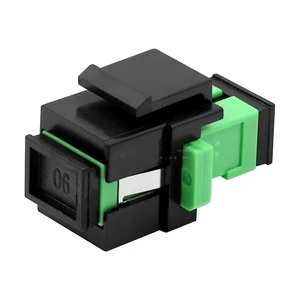 SC to SC Simplex Keystone Fiber Optic Coupler Insert for Wall Plates, Patch Panels, Surface Mount Boxes. (Black SC APC) (Pack of 24) SC to SC Simplex Keystone Fiber Optic Coupler Insert for Wall Plates, Patch Panels, Surface Mount Boxes. (Black SC APC) (Pack of 24)