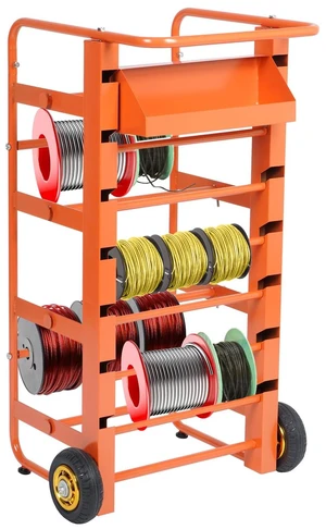 Wire Spool Rack Cable Caddy,Portable Wire Rack Dispenser with Wheel,Automotive Wiring Storage, Multi-Spool Wire/Cable Dispenser for Electrical Industrial & Retail Use Wire Spool Rack Cable Caddy,Portable Wire Rack Dispenser with Wheel,Automotive Wiring Storage, Multi-Spool Wire/Cable Dispenser for Electrical Industrial & Retail Use