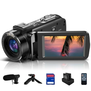 4K 30MP Camcorder Video Camera 10X Optical Auto Focus Camcorders Vlogging Camera with Tripod 3.0"" IPS Touch Screen Microphone 32GB SD Card 2 Batteries, DV091 4K 30MP Camcorder Video Camera 10X Optical Auto Focus Camcorders Vlogging Camera with Tripod 3.0"" IPS Touch Screen Microphone 32GB SD Card 2 Batteries, DV091