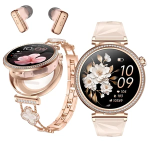 Smart Watch with Earbuds for Women, 2-in-1 Rose Gold 1.43" AMOLED Smartwatch with Bluetooth Answer/Make Calls, Fitness Tracker, 2 Bands, iOS & Android Smart Watch with Earbuds for Women, 2-in-1 Rose Gold 1.43" AMOLED Smartwatch with Bluetooth Answer/Make Calls, Fitness Tracker, 2 Bands, iOS & Android