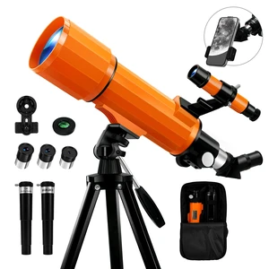 Telescope for Adults Beginners,90mm Aperture 500mm Refractor,Orange High Powered, Portable Telescope for Astronomy Beginners, Faceted Tube, with Tripod, Phone Adapter, Backpack & Moon Filter Telescope for Adults Beginners,90mm Aperture 500mm Refractor,Orange High Powered, Portable Telescope for Astronomy Beginners, Faceted Tube, with Tripod, Phone Adapter, Backpack & Moon Filter
