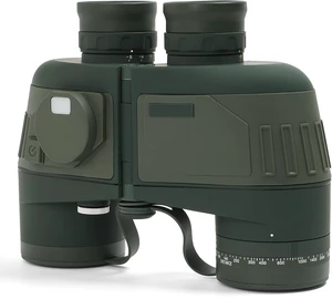 10x50 Marine Binoculars with Compass and Rangefinder for Boating Waterproof and fogproof with BAK4 prisms and FMC optics for boating, sailing and wildlife watching; includes carry bag 10x50 Marine Binoculars with Compass and Rangefinder for Boating Waterproof and fogproof with BAK4 prisms and FMC optics for boating, sailing and wildlife watching; includes carry bag