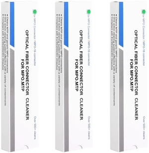 3-Pack Fiber Optic Cleaner Tool for MPO/MTP Connector - Cleaning Pen Over 500 Cleans for Fiber Endface & Optical Connector (Green) 3-Pack Fiber Optic Cleaner Tool for MPO/MTP Connector - Cleaning Pen Over 500 Cleans for Fiber Endface & Optical Connector (Green)