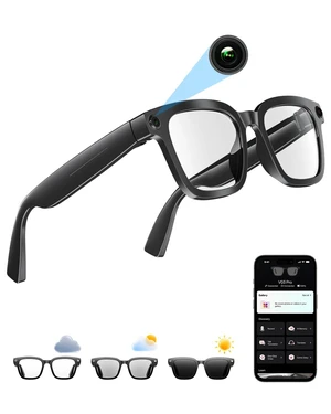 AI Smart Glasses with Camera, 8MP 1200P HD Video & Photo Capture Supports Real-Time Translation, Voice Assistant, Open-Ear Audio, Object Recognition, Audio Recording, for Life Travel Work AI Smart Glasses with Camera, 8MP 1200P HD Video & Photo Capture Supports Real-Time Translation, Voice Assistant, Open-Ear Audio, Object Recognition, Audio Recording, for Life Travel Work