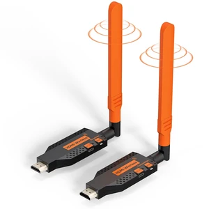 Wireless HDMI Transmitter and Receiver, 350FT/100M Long Range 4K Decode 1080P@60Hz Output, Metal Case Fast Cooling, No APP Need Plug and Play Wireless HDMI Transmitter and Receiver, 350FT/100M Long Range 4K Decode 1080P@60Hz Output, Metal Case Fast Cooling, No APP Need Plug and Play