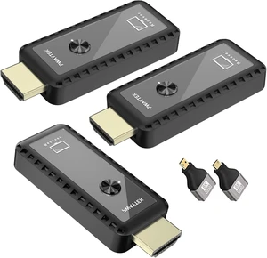 Wireless HDMI Transmitter and Receiver 328ft/100M, Wireless HDMI Extender Kit, Plug & Play, 4K Decode Support 2.4/5G for Streaming Video and Audio to Monitor from Laptop/Pc/Tv Box, Black+2RX Wireless HDMI Transmitter and Receiver 328ft/100M, Wireless HDMI Extender Kit, Plug & Play, 4K Decode Support 2.4/5G for Streaming Video and Audio to Monitor from Laptop/Pc/Tv Box, Black+2RX