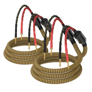 HiFi OFC Audiophile Speaker Cable, Nylon Braid Gold Plated Banana Plug Cable,with 8 Banana Plugs,(10ft 3m) HiFi OFC Audiophile Speaker Cable, Nylon Braid Gold Plated Banana Plug Cable,with 8 Banana Plugs,(10ft 3m)