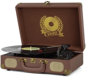 Vinyl Record Player Bluetooth Turntable 3-Speed Suitcase Portable Vintage Belt-Driven Record Player with Built-in Speakers RCA Line Out AUX in Headphone Jack,Brown Vinyl Record Player Bluetooth Turntable 3-Speed Suitcase Portable Vintage Belt-Driven Record Player with Built-in Speakers RCA Line Out AUX in Headphone Jack,Brown