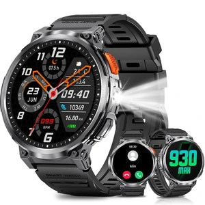 Military Smart Watch for Men, 1.85" Big Screen, 930mAh Battery, Flashlight AMOLED Display, Bluetooth Calling, IP68 Waterproof, 114 Sports Modes, Fitness Tracker, Compatible with Android & iPhone Military Smart Watch for Men, 1.85" Big Screen, 930mAh Battery, Flashlight AMOLED Display, Bluetooth Calling, IP68 Waterproof, 114 Sports Modes, Fitness Tracker, Compatible with Android & iPhone