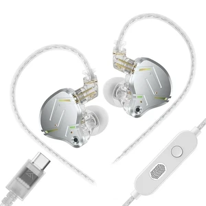 KZ ZST PRO X USBC Gaming Earbuds,Hybrid Bass Clear Wired in-Ear Monitor | KZ 1BA+1DD HiFi IEM For Gaming,KZ in Ear Monitors Headphones Tablet All-Day Wear Earbuds for Computer(Silver, USB MIC) KZ ZST PRO X USBC Gaming Earbuds,Hybrid Bass Clear Wired in-Ear Monitor | KZ 1BA+1DD HiFi IEM For Gaming,KZ in Ear Monitors Headphones Tablet All-Day Wear Earbuds for Computer(Silver, USB MIC)