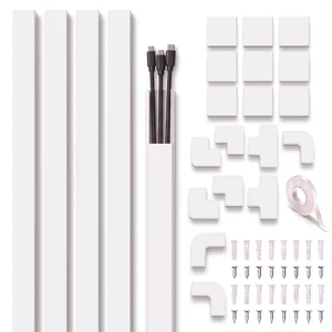 Premium Cable Raceway Kit, 157in Cord Hider (10 Packs x 15.7in), PVC Wire Covers for Wall, Paintable Over Wall Cord Concealer for TV & Home Cable Management 0.95 x 0.55in Premium Cable Raceway Kit, 157in Cord Hider (10 Packs x 15.7in), PVC Wire Covers for Wall, Paintable Over Wall Cord Concealer for TV & Home Cable Management 0.95 x 0.55in
