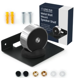 Wall Mount Speaker Shelf: Small Metal Floating Hangers Screw Mount Anti Slip Universal Holder Bluetooth Devices Webcam Cell Phones Baby Monitor Router Display Figurines for Bedroom Living Room Office Wall Mount Speaker Shelf: Small Metal Floating Hangers Screw Mount Anti Slip Universal Holder Bluetooth Devices Webcam Cell Phones Baby Monitor Router Display Figurines for Bedroom Living Room Office