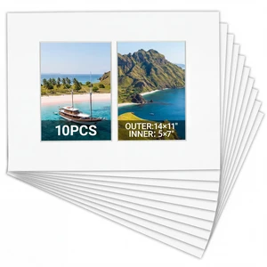 10 Pack 11x14 Picture Mats, 5x7 Collage Frame Mattes, Displays Two 5x7 Inch Photos or 11x14, Bevel Cut Acid Free Mat Board for Wall Mounting Display and Vertical(2 Opening) 10 Pack 11x14 Picture Mats, 5x7 Collage Frame Mattes, Displays Two 5x7 Inch Photos or 11x14, Bevel Cut Acid Free Mat Board for Wall Mounting Display and Vertical(2 Opening)