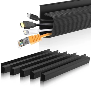 6 Pack J Channel Cable Management for Desk, Adhesive Wire Organizer | 6-pack adhesive J channel keeps desk cables organized with no drilling, ideal for power cords, USB and Ethernet wires 6 Pack J Channel Cable Management for Desk, Adhesive Wire Organizer | 6-pack adhesive J channel keeps desk cables organized with no drilling, ideal for power cords, USB and Ethernet wires