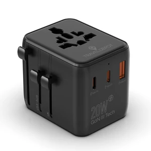 Universal Travel Adapter w/USB Ports, GaN All in One | Plug Adapter, International Power Converter for All Devices, Wall Charger AC Power Type C Charging Ports for USA EU UK AUS Universal Travel Adapter w/USB Ports, GaN All in One | Plug Adapter, International Power Converter for All Devices, Wall Charger AC Power Type C Charging Ports for USA EU UK AUS