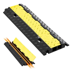 Cable Protector Ramp, 2 Channel Heavy Duty 39.37'' Rubber Cord Hose Wire Cover, 2.2''W x 2''H Large Channel Size, Traffic Speed Bump with Flip-Open Top Cover, for Indoor Outdoor Use Cable Protector Ramp, 2 Channel Heavy Duty 39.37'' Rubber Cord Hose Wire Cover, 2.2''W x 2''H Large Channel Size, Traffic Speed Bump with Flip-Open Top Cover, for Indoor Outdoor Use