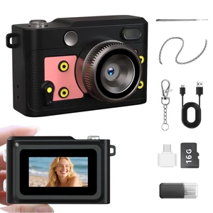 Mini Retro Keychain Camera - 1080P FHD Tiny Digital Camera with 2MP Lens, 0.96" Screen & OTG Adapter with 16GB Card, Vintage Compact Camera Gift for Birthdays,Beginners,Kids (Pink) Mini Retro Keychain Camera - 1080P FHD Tiny Digital Camera with 2MP Lens, 0.96" Screen & OTG Adapter with 16GB Card, Vintage Compact Camera Gift for Birthdays,Beginners,Kids (Pink)