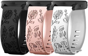 3 Pack 22mm Flower Pattern Bands Compatible with Garmin Venu 4 45mm/Venu 3/Venu 2/Vivoactive 4/Forerunner 745/265/255/255 Music, Soft Silicone Floral Engraved Sport Strap for Women Men 3 Pack 22mm Flower Pattern Bands Compatible with Garmin Venu 4 45mm/Venu 3/Venu 2/Vivoactive 4/Forerunner 745/265/255/255 Music, Soft Silicone Floral Engraved Sport Strap for Women Men